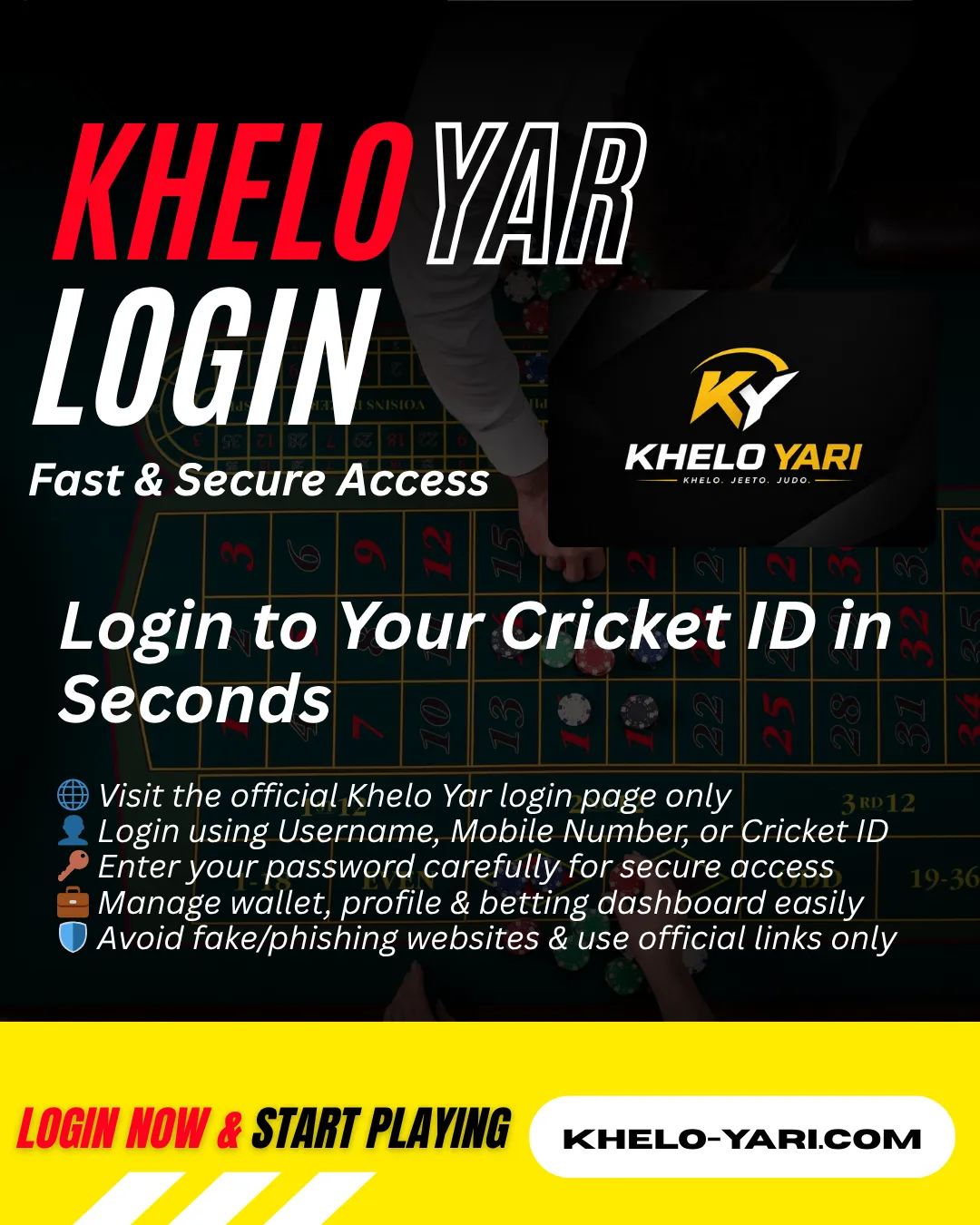 Khelo Yar Login Dashboard
